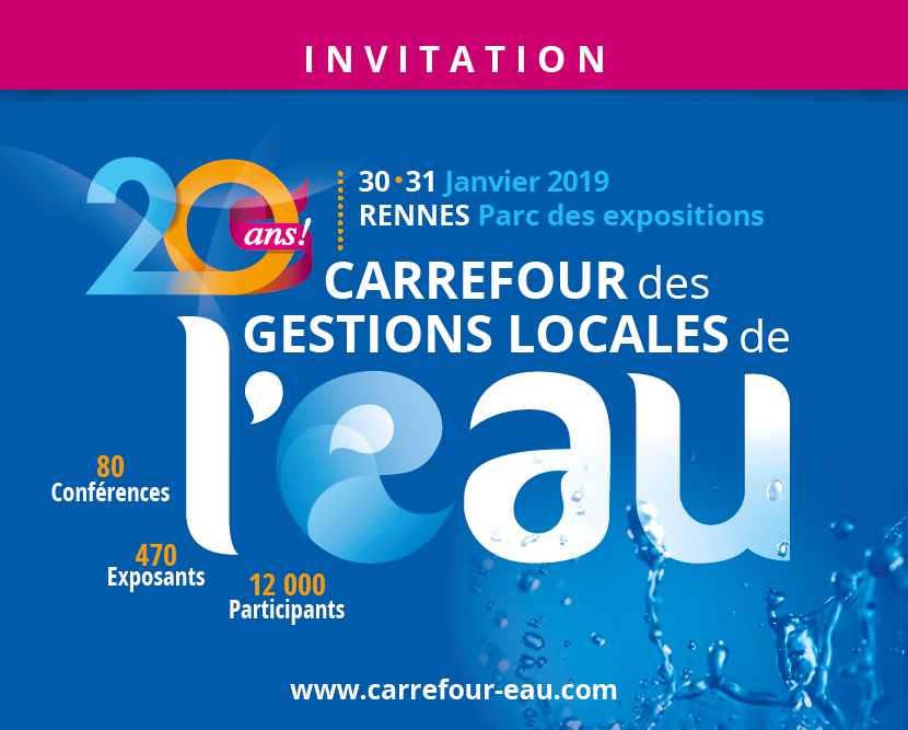 Molecor sera présent lors du “20e Carrefour des Gestions Locales de l’Eau” 30 et 31 Janvier à Rennes, France