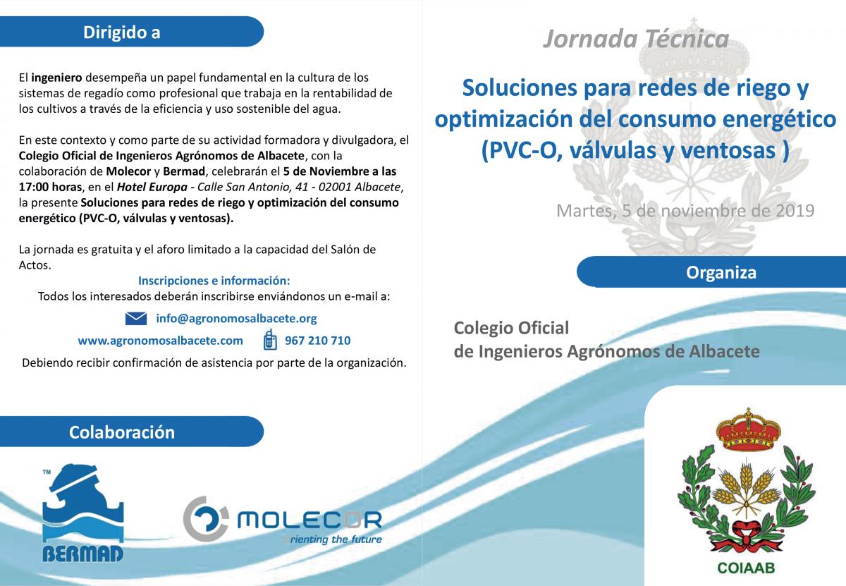 Jornada técnica sobre Soluciones para redes de riego y optimización del consumo energético