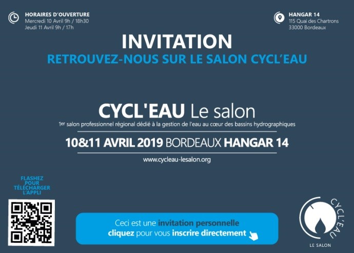 Molecor sera présent lors du Salon "Cycl'eau Bordeaux 2019” 10 et 11 Avril à Rennes, France