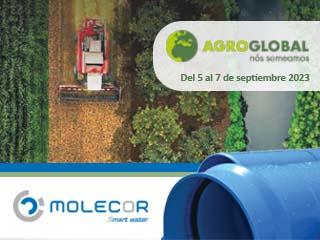 Molecor mostrará todas las ventajas de sus tuberías y accesorios, TOM® y ecoFITTOM®, para las redes de riego en Agroglobal 2023