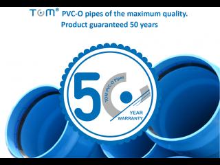 TOM®, PVC-O pipes guaranteed for 50 year: the revolution in the pressurized water transport market