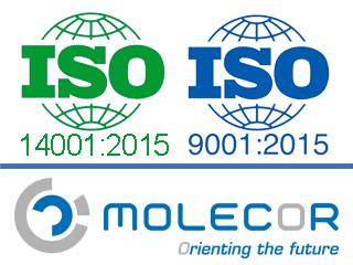 Molecor adapte et certifie son système de gestion de la qualité et de l'environnement selon la nouvelle version 2015 des normes UNE-EN ISO 9001 et UNE-EN ISO 14001
