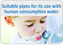 Suitable for its use with human consumption water