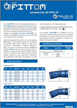 Ficha de producto accesorios de PVC-O