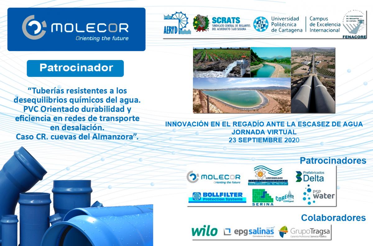 Molecor patrocinador en la jornada virtual Innovación en el regadío ante la escasez  de agua Jornada Virtual  - 23 septiembre 2020