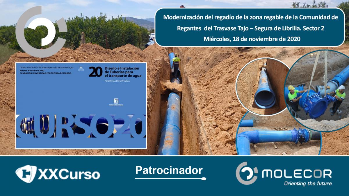 Molecor patrocinador en el XX Curso sobre diseño e instalación de tuberías para el transporte de agua