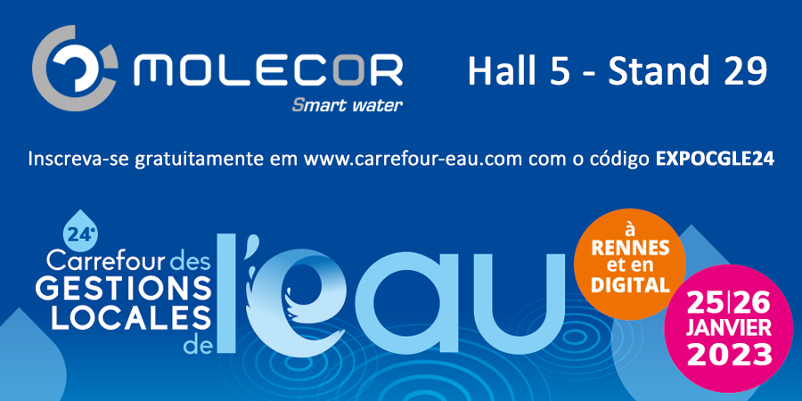 Encontre-se com Molecor no 24º Carrefour des Gestions Locales de l’Eau nos dias 25 e 26 de janeiro de 2023