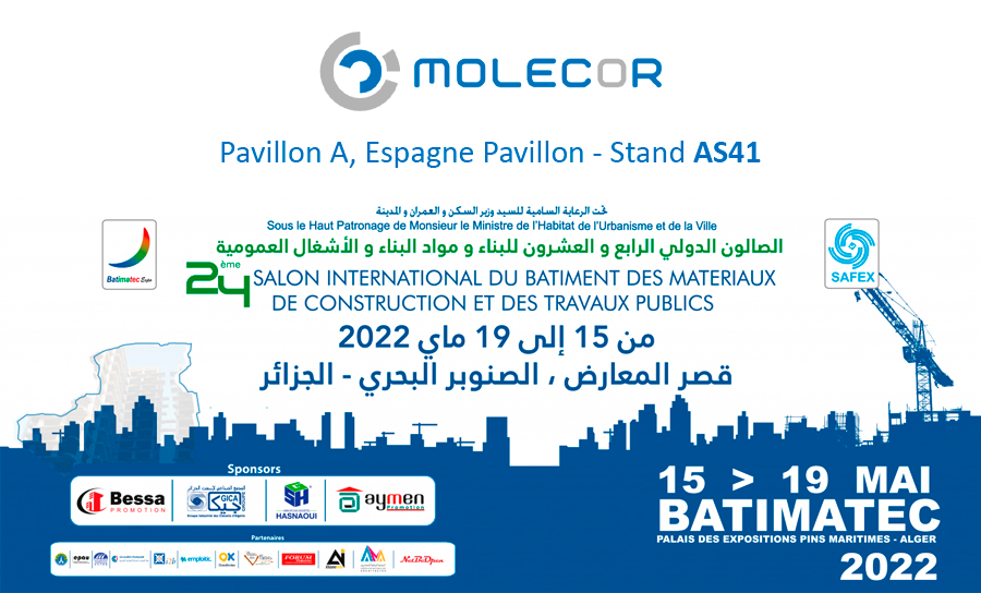 Molecor estará presente a la feria BATIMATEC en Argel del 15 al 19 de mayo 2022