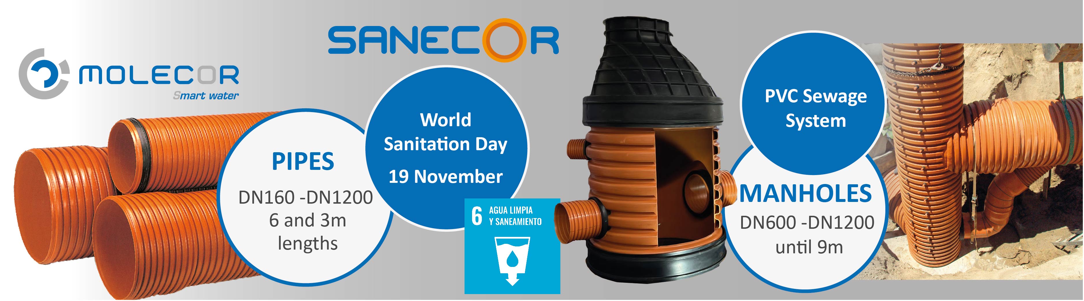World Sanitation Day. Molecor's purpose: to improve people's quality of life by making affordable water available to them