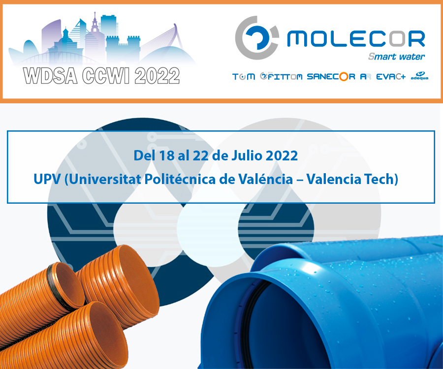 Molecor patrocinador en el WDSA CCWI Conference Program de Valencia