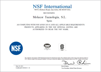 Certificado de producto NFS USA