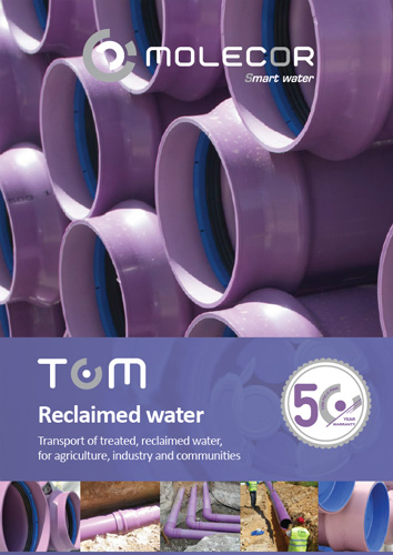 Transport of treated, reclaimed water, for agriculture, industry and communities with TOM®