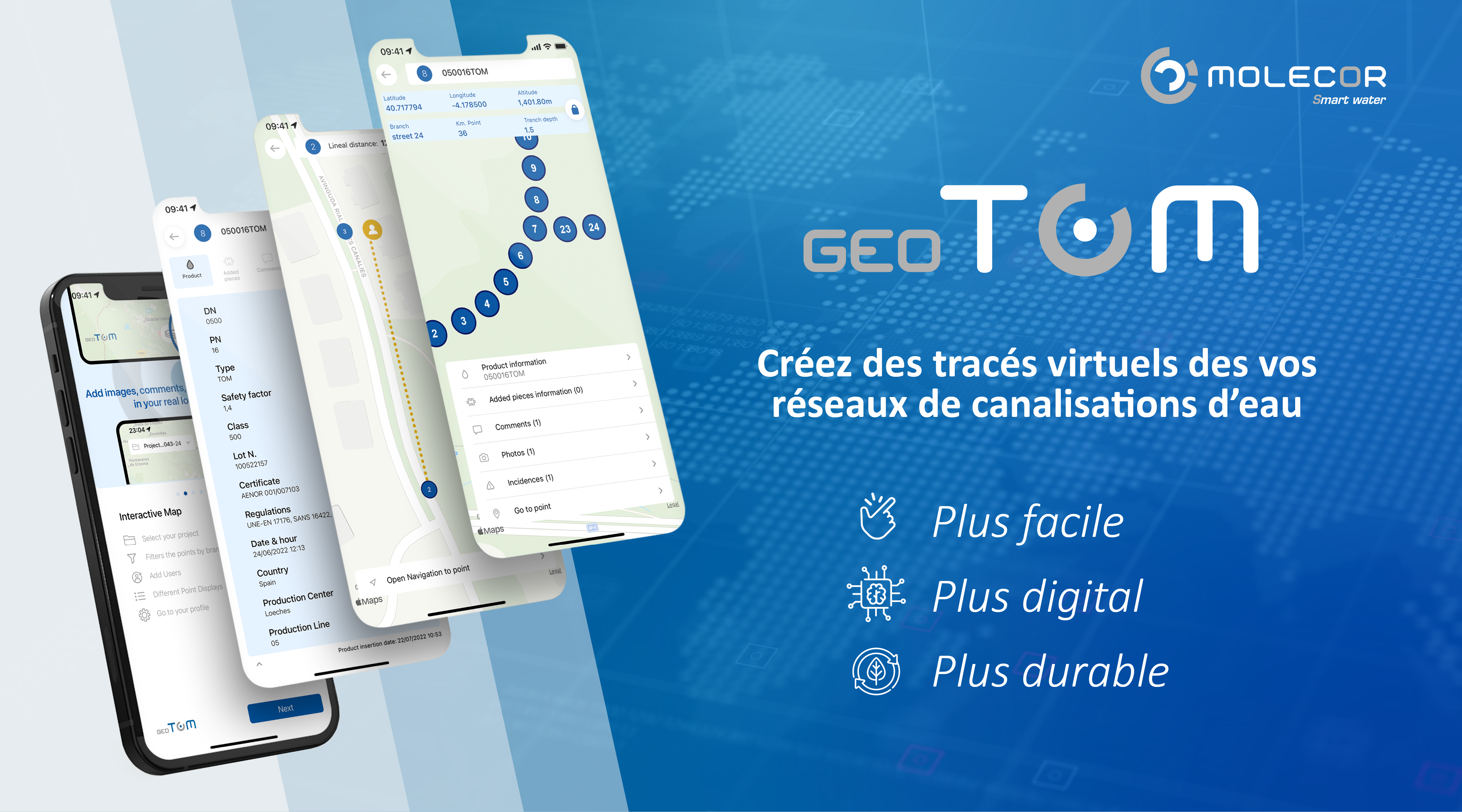 Consultez la localisation et les informations de vos réseaux de canalisations depuis votre portable avec geoTOM®