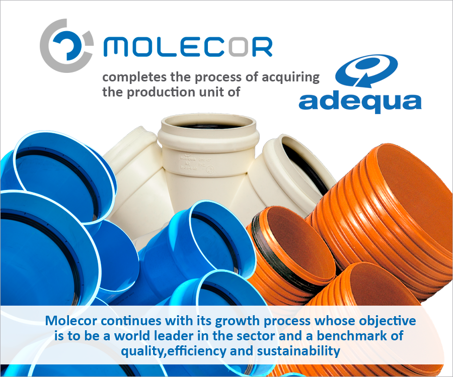 Molecor continues with its growth process whose objective is to be a world leader in the sector and a benchmark of  quality,efficiency and sustainability
