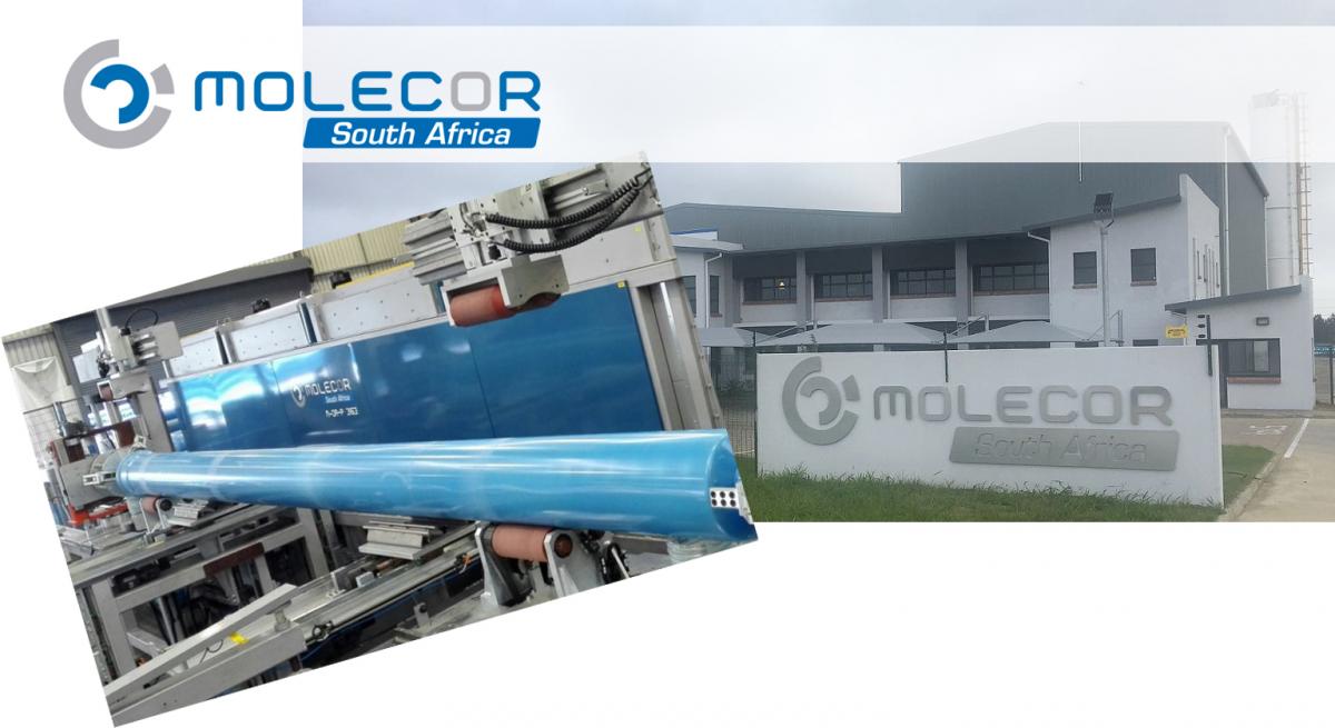 Molecor amplía la capacidad de producción de tuberías de PVC-O en Sudáfrica