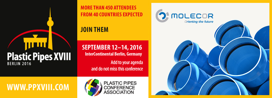 Molecor estará presente en el XVIII Congreso de Plastic Pipes