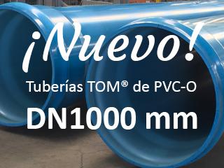 Molecor amplía su gama de Tuberías de PVC Orientado con el lanzamiento de la tubería TOM® de 1000 mm de diámetro Molecor amplía su gama de Tuberías de PVC Orientado con el lanzamiento de la tubería TOM® de 1000 mm de diámetro
