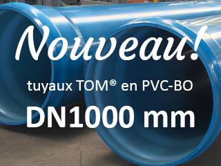 Molecor élargit sa gamme de tubes en PVC BI-Orienté avec le lancement du tube TOM® de 1000 mm de diamètre Molecor élargit sa gamme de tubes en PVC BI-Orienté avec le lancement du tube TOM® de 1000 mm de diamètre