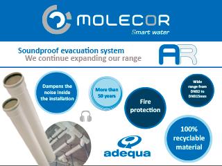 Molecor expands its range of soundproof evacuation system products AR