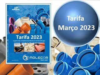 Entra hoje em vigor o Tarifa Molecor 2023 com o alargamento da sua gama de produtos para o serviço de águas